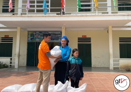 Rice distribution to children of the Child Sponsorship Program